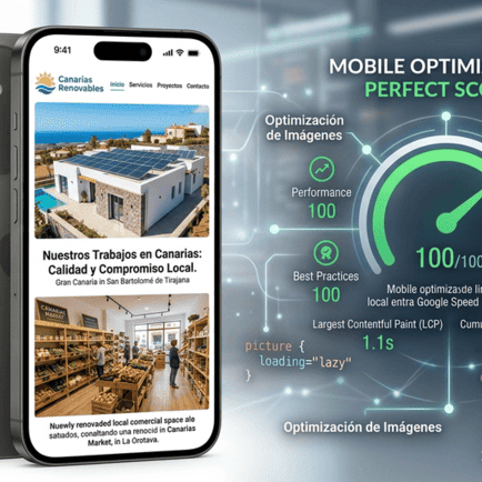 Infografía profesional de digitalizar mi negocio en Canarias y optimización web móvil